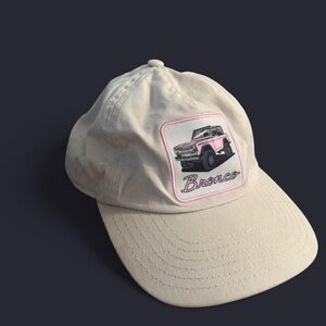 Ford Cream Baseball Cap with Pink and Black Bronco Patch
